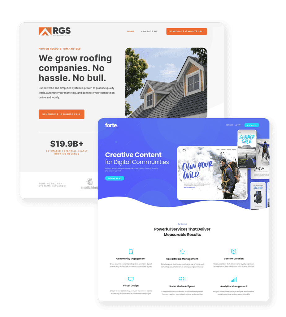 RGS and Forte Website homepages