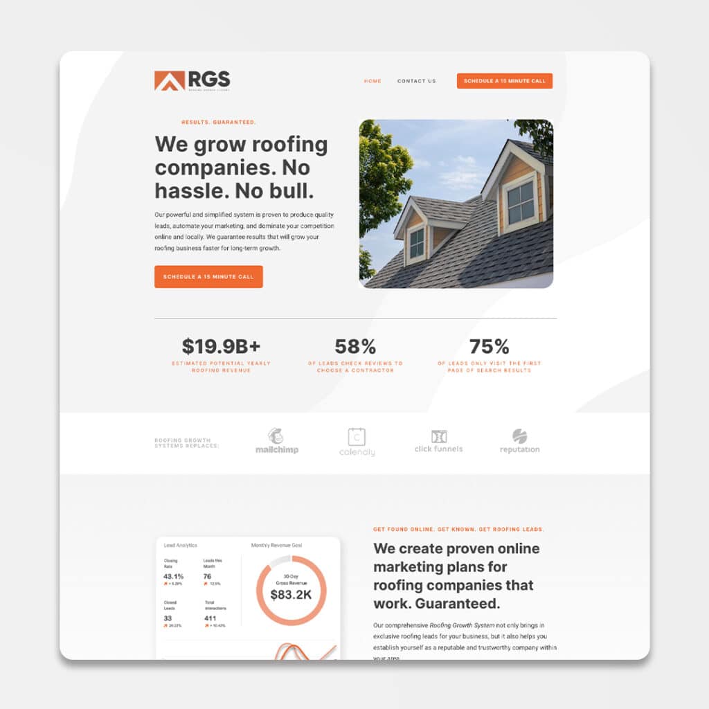 Roofing Growth Systems website thumbnail